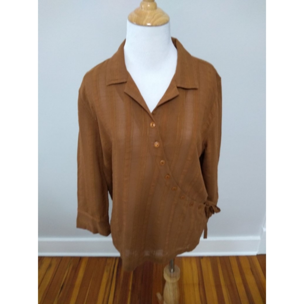 Christopher & Banks Assymetrical Button Top